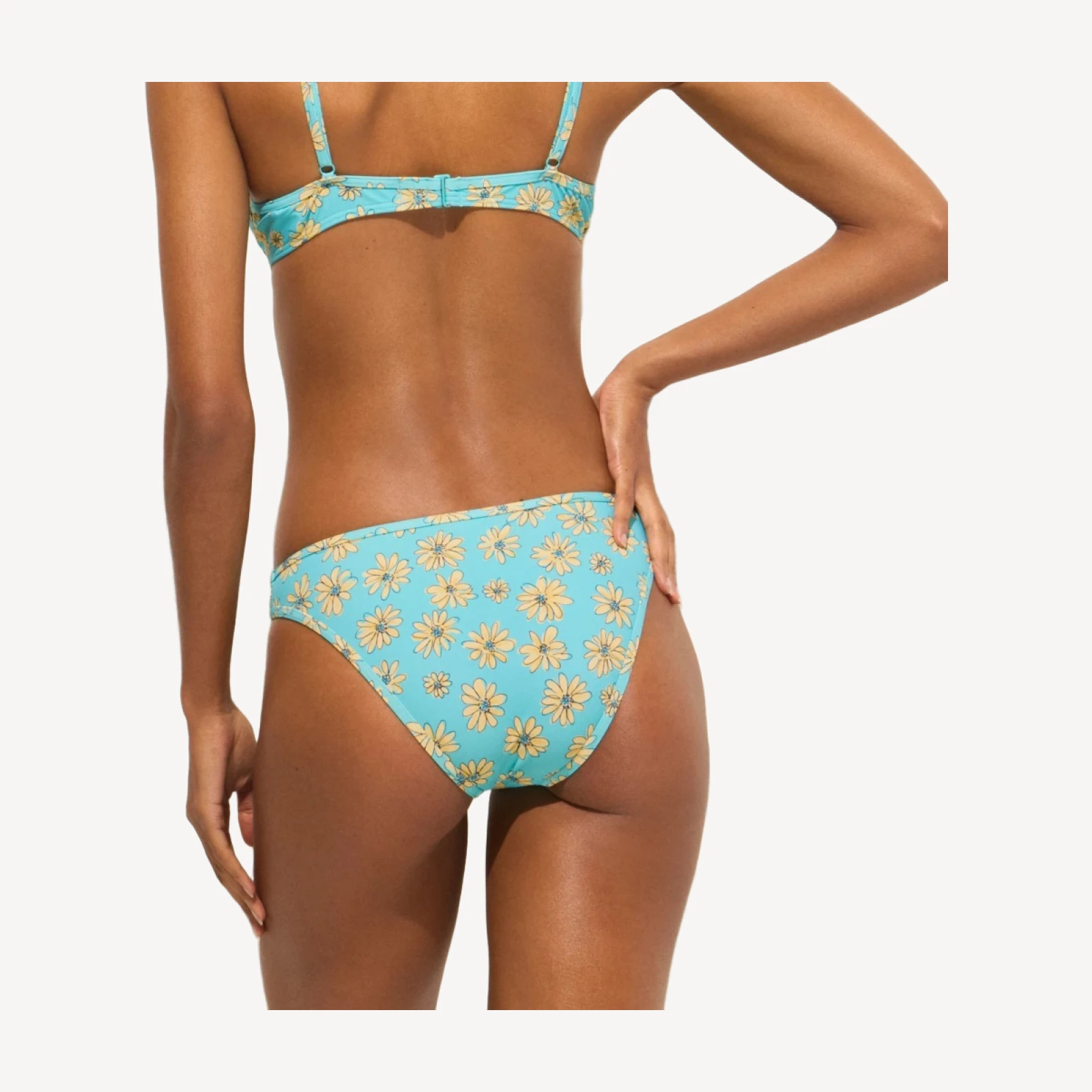 Ronnie bikini bottom in retro daisy print