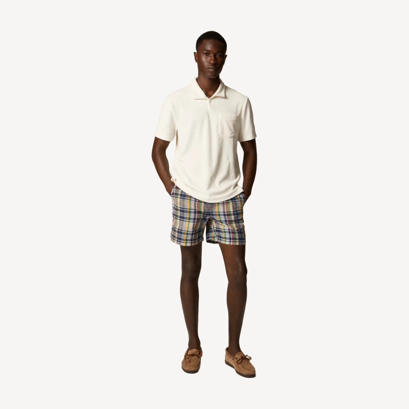 5.5" Pier short in cotton madras