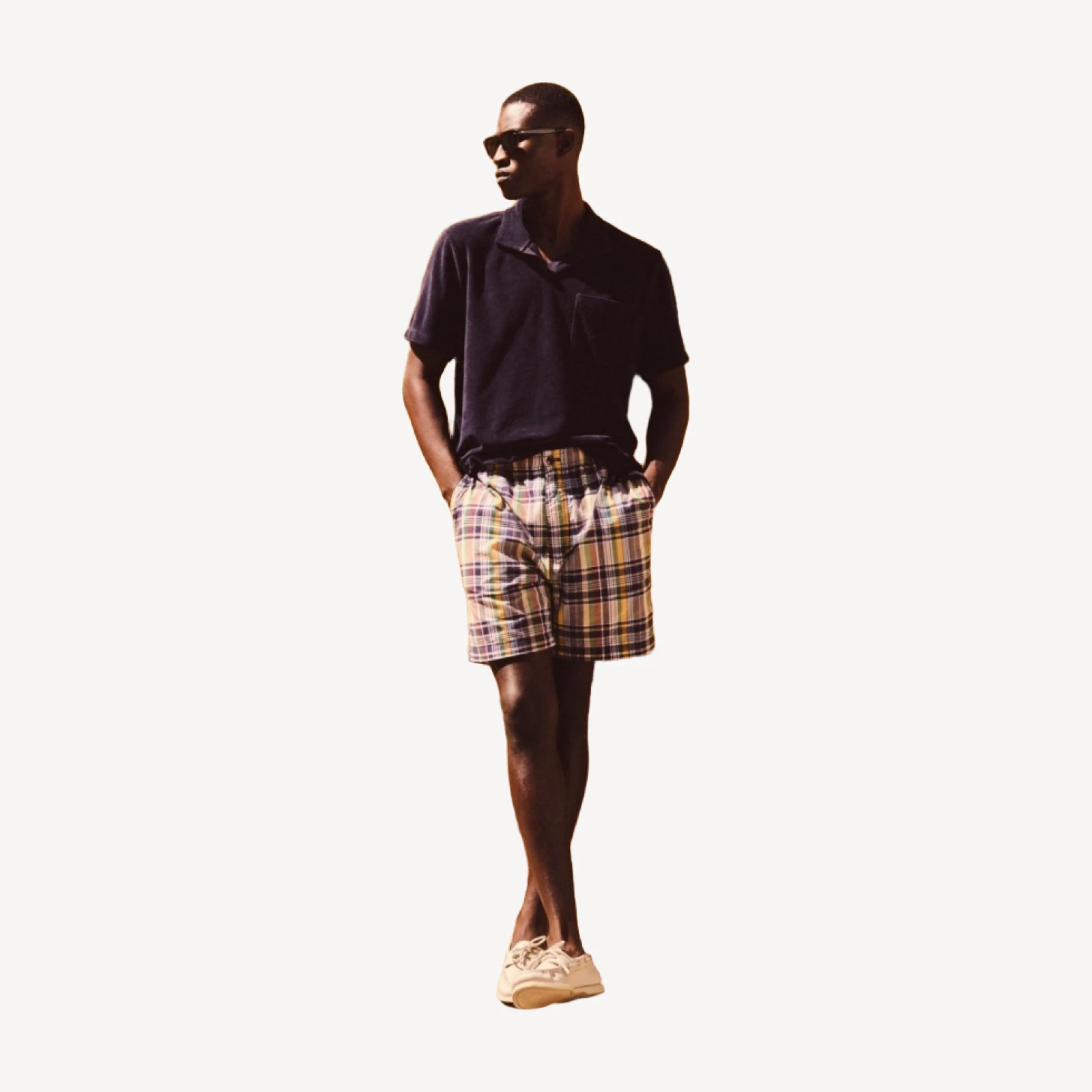 5.5" Pier short in cotton madras