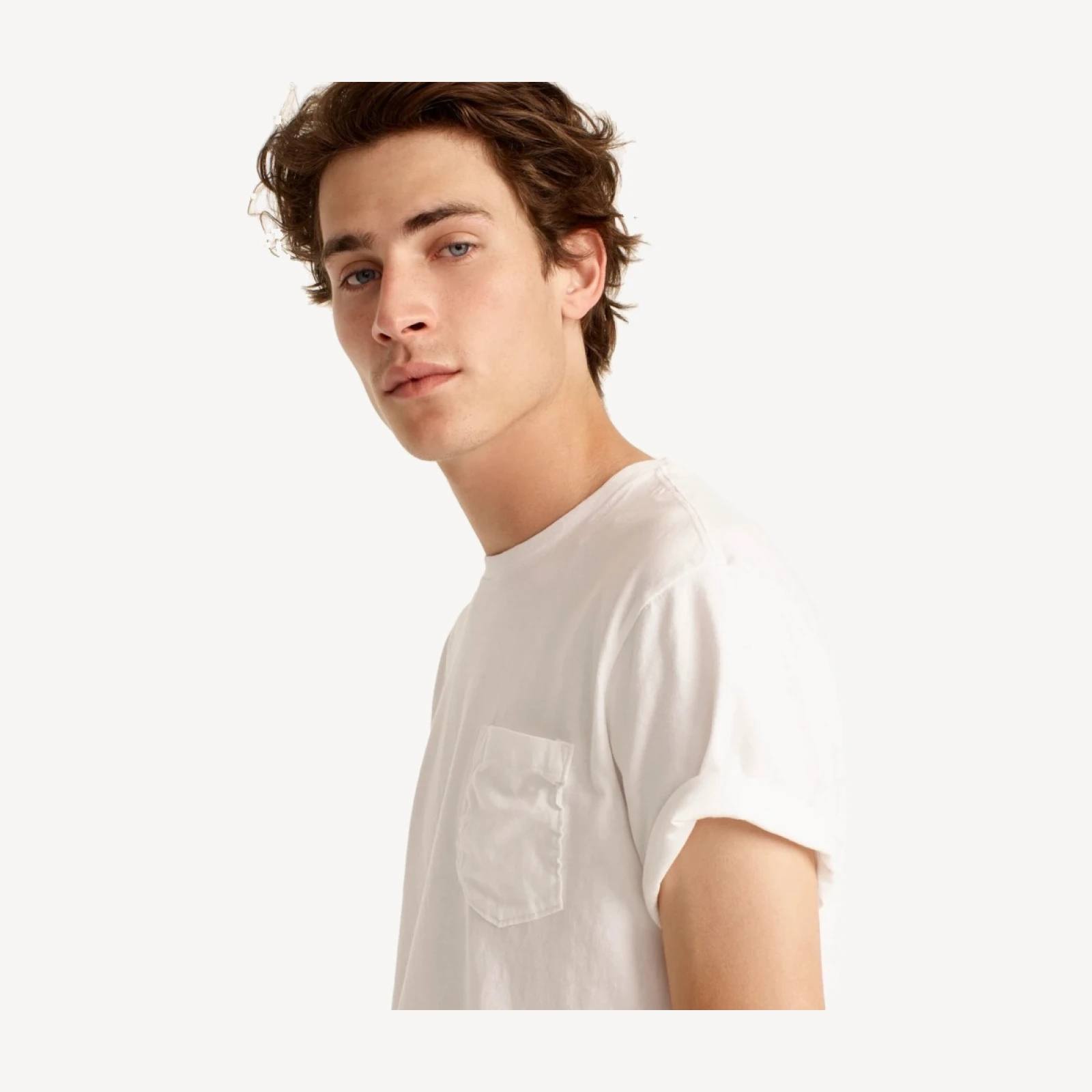 Broken-in short-sleeve pocket T-shirt