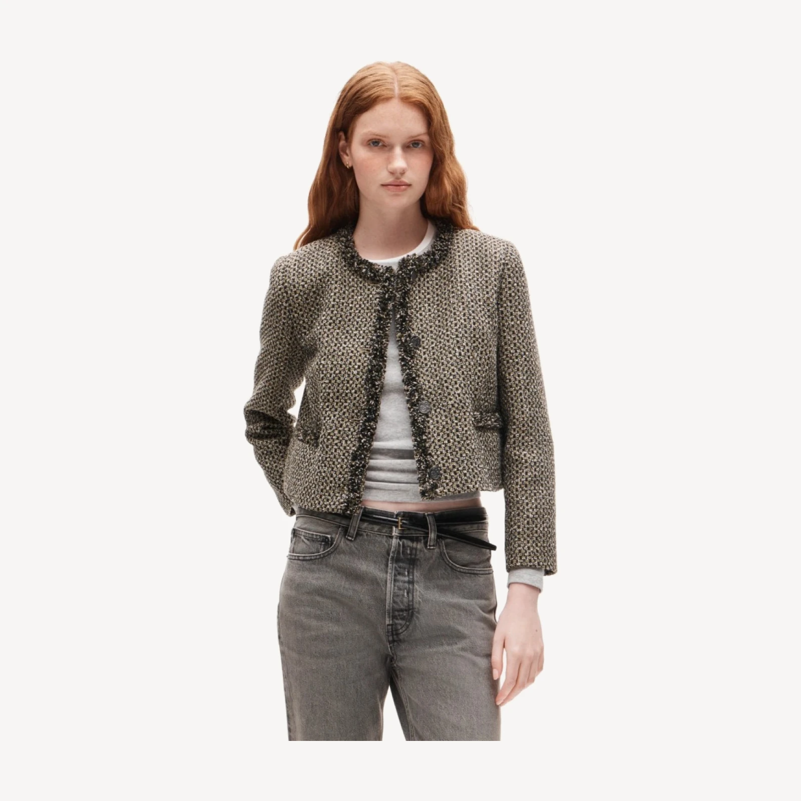 Lady jacket in textured Italian tweed