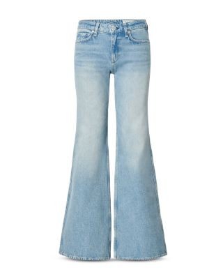 rag & bone Josie Low Rise Cotton Relaxed Flare Jeans in Tiburon