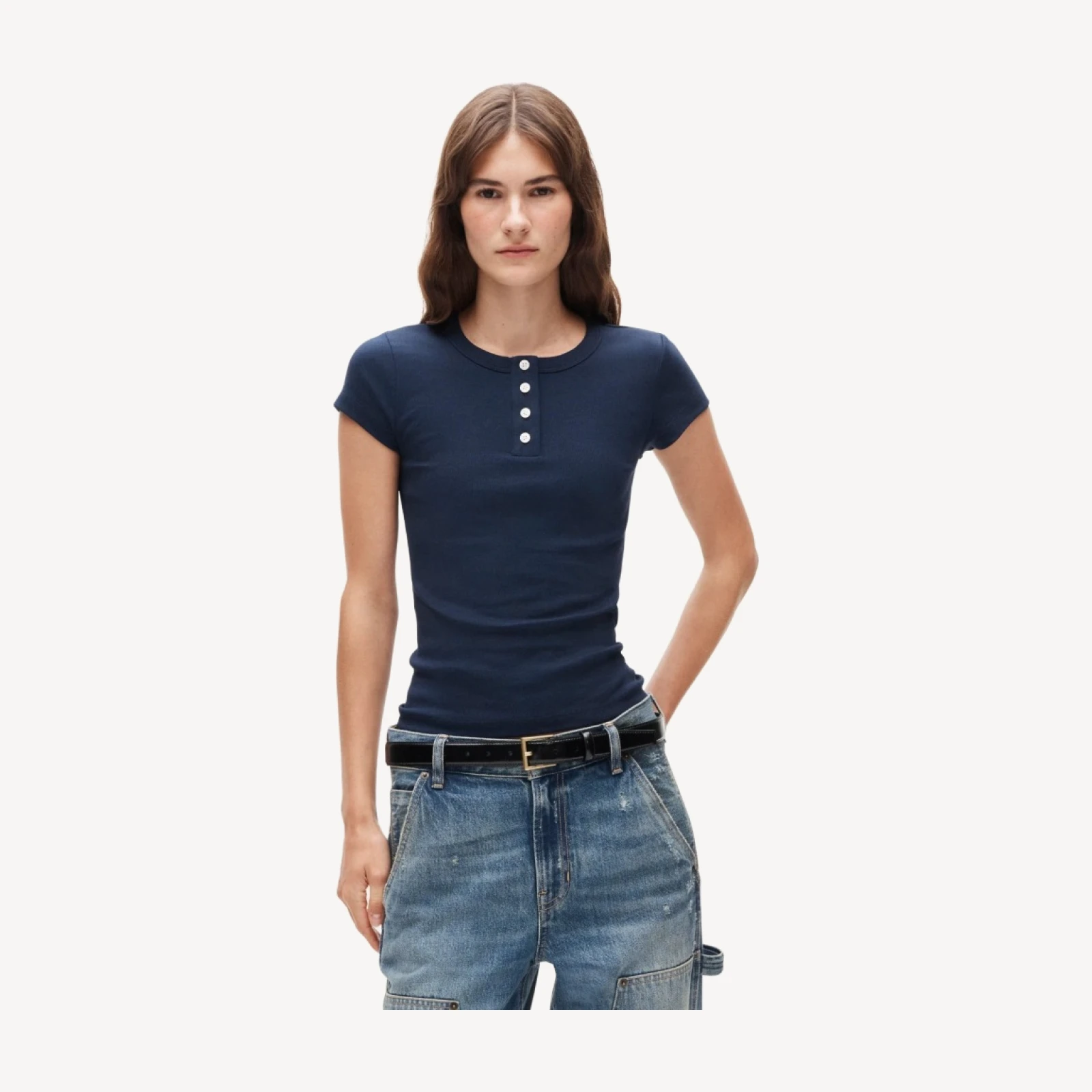 Perfect-fit short-sleeve henley