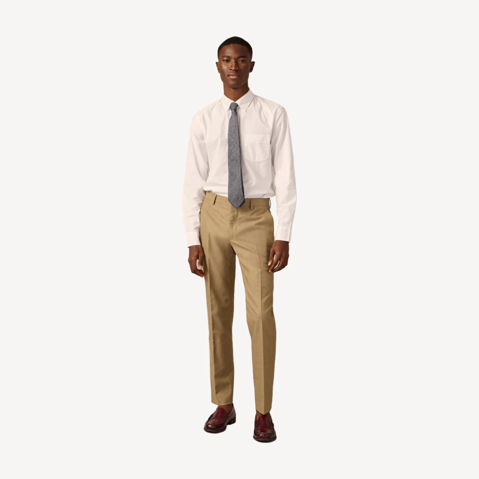 Ludlow Slim-fit suit pant in English cotton-wool blend