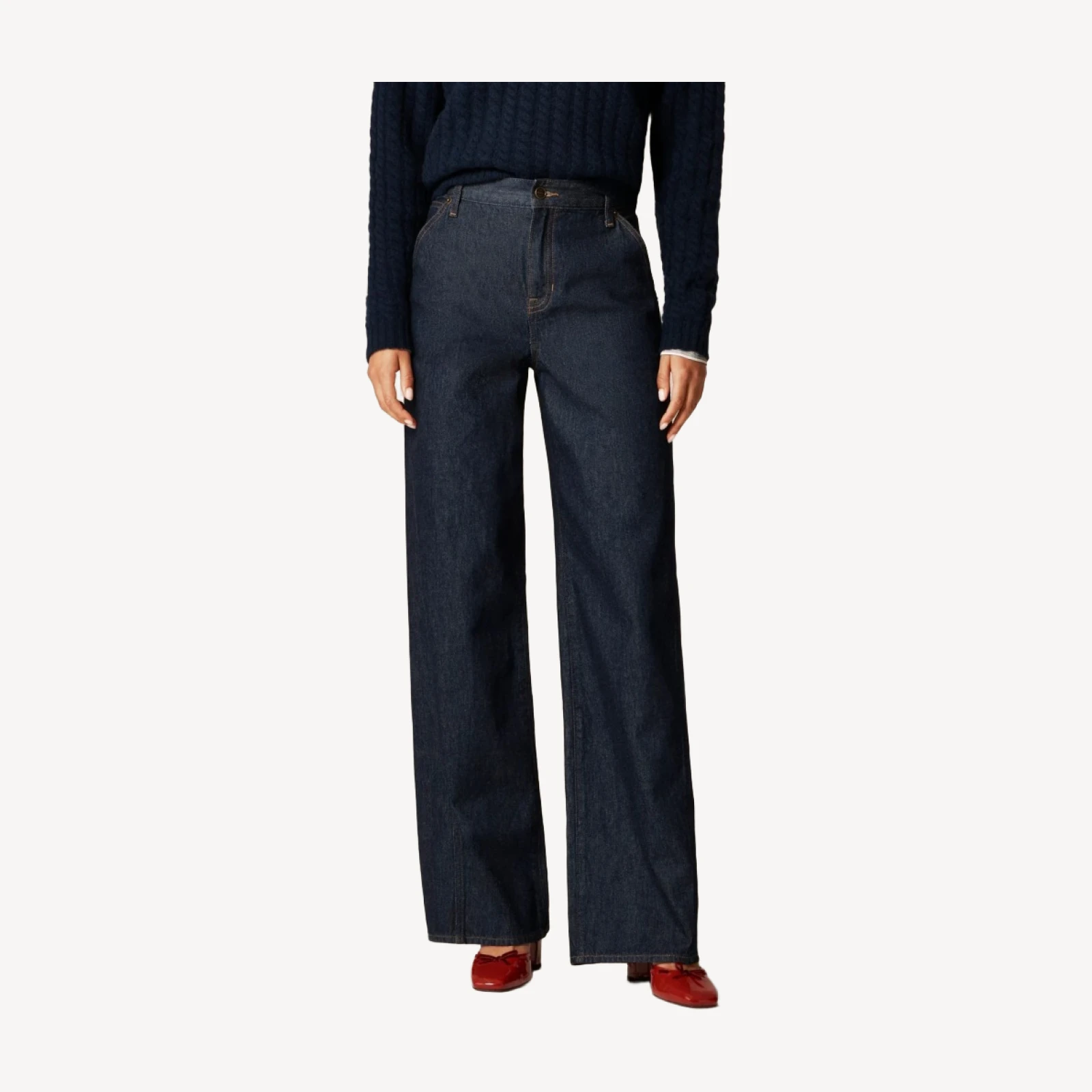 Utility low-rise wide-leg jean in Rinse wash