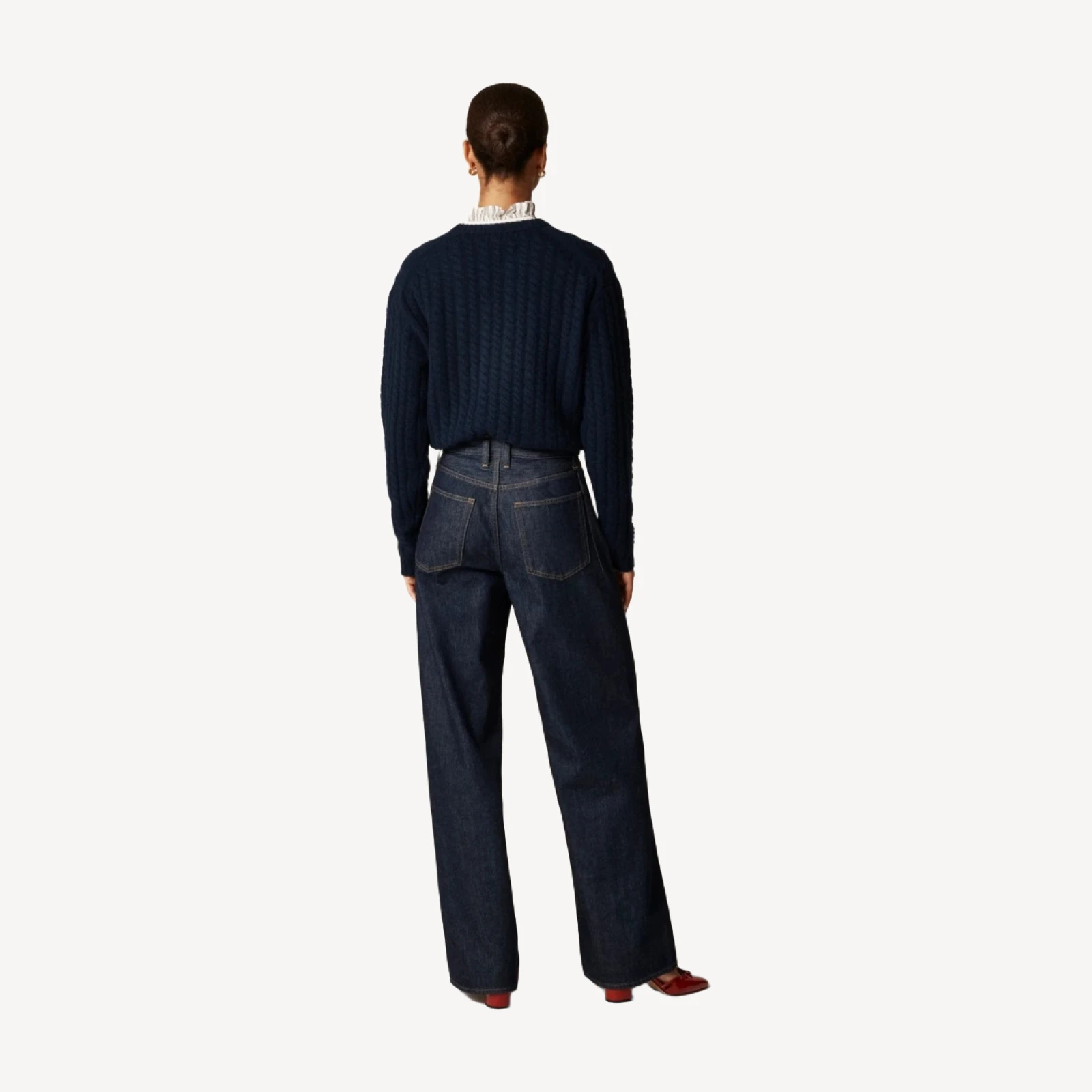 Utility low-rise wide-leg jean in Rinse wash