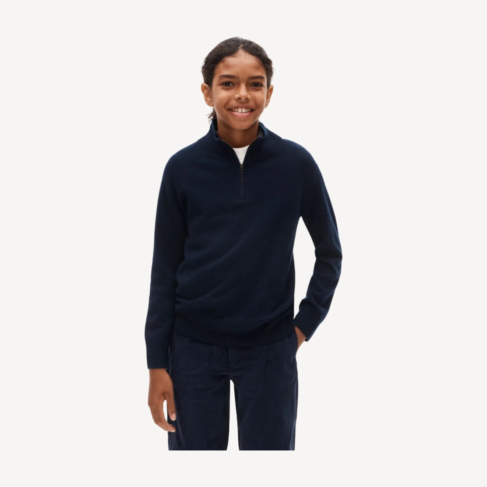 Kids' cashmere quarter-zip sweater