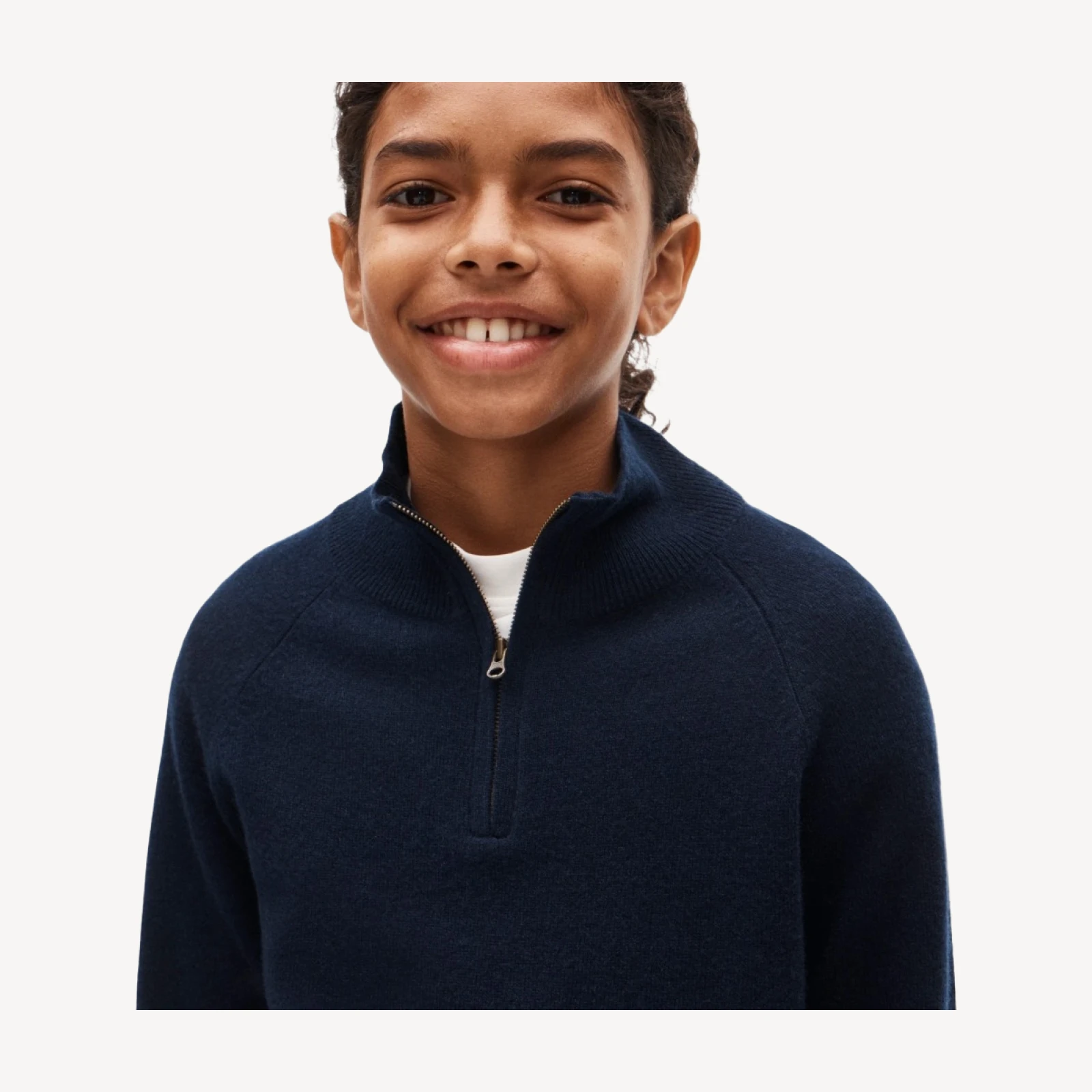 Kids' cashmere quarter-zip sweater