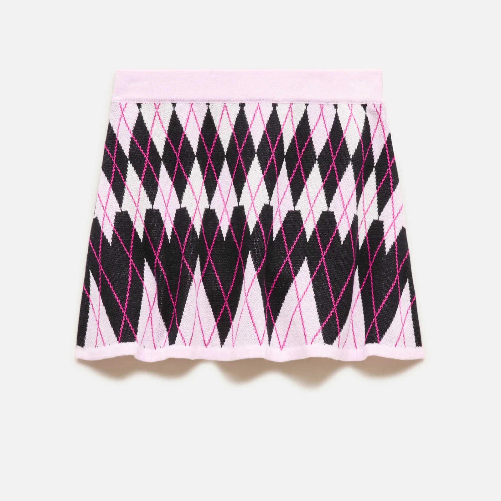 Girls' heart argyle sweater-skirt