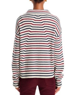 rag & bone Georgie Striped Half Zip Sweater