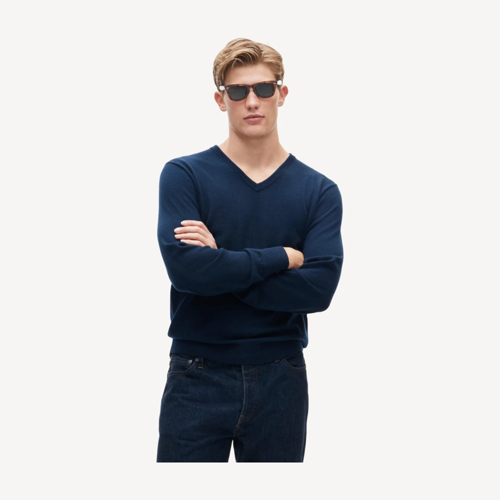 Merino wool V-neck sweater