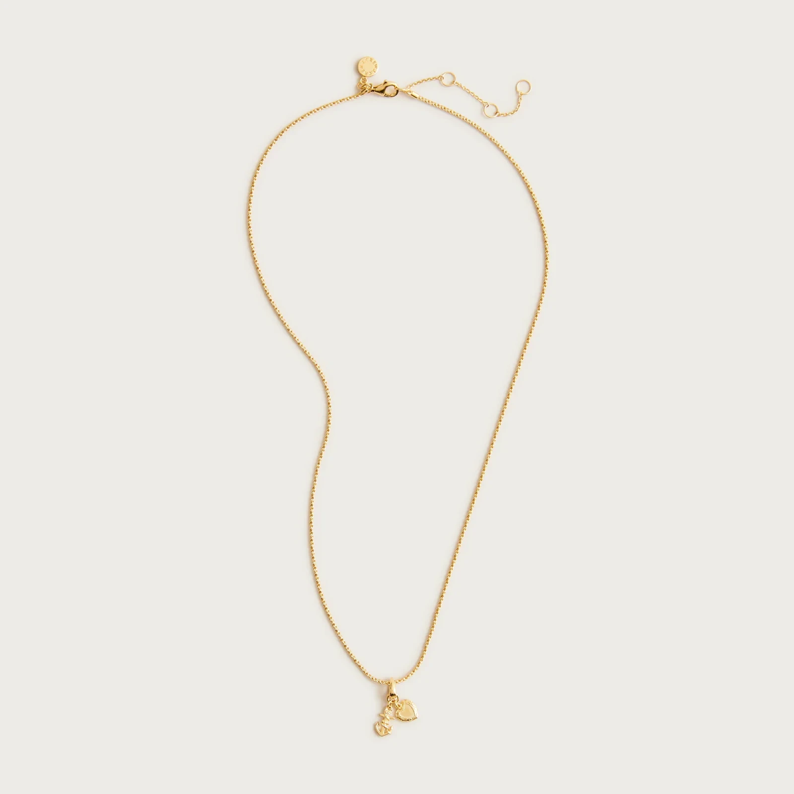 18k gold vermeil heart charm necklace