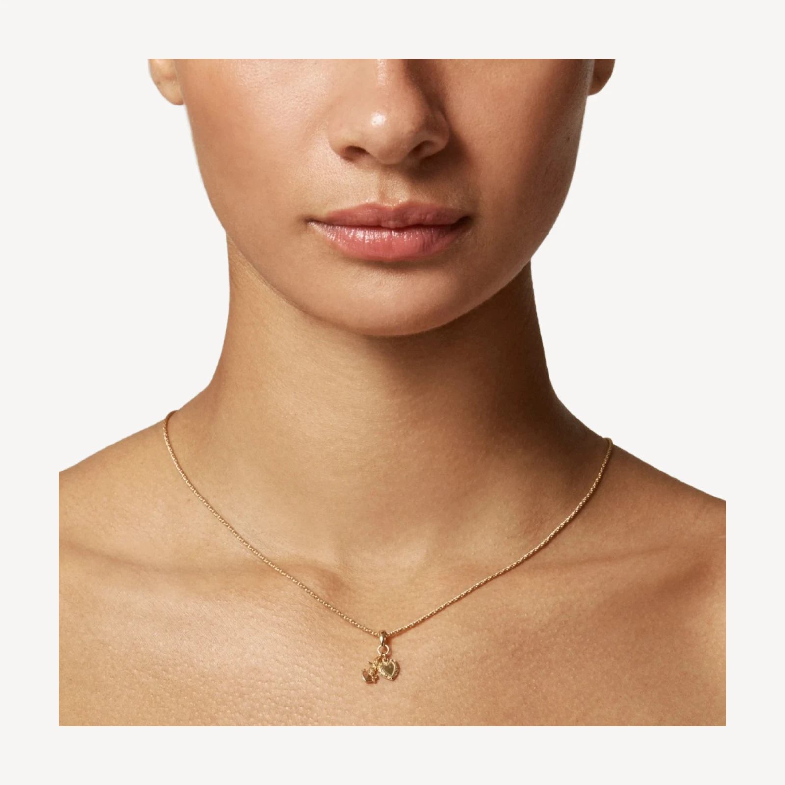 18k gold vermeil heart charm necklace
