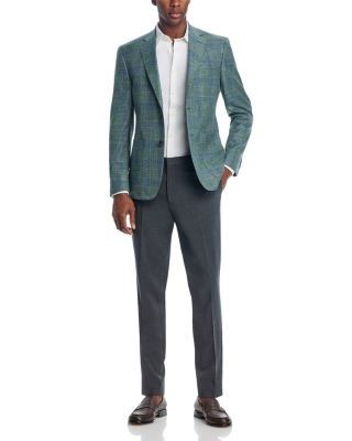 The Men's Store at Bloomingdale's Loro Piana Fabric Wool, Silk, & Linen Plaid Unstructured Regular Fit Sport Coat - Exclusive