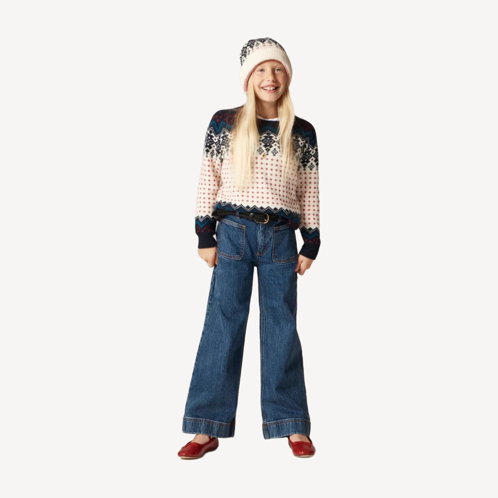 Girls' Sailor stretch denim trouser