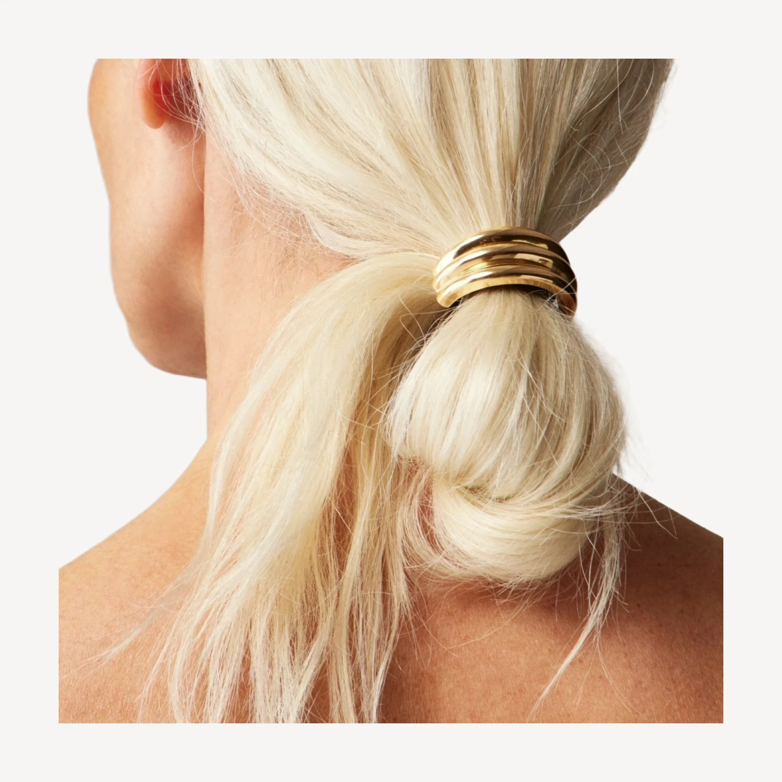 Ridged metal hair tie