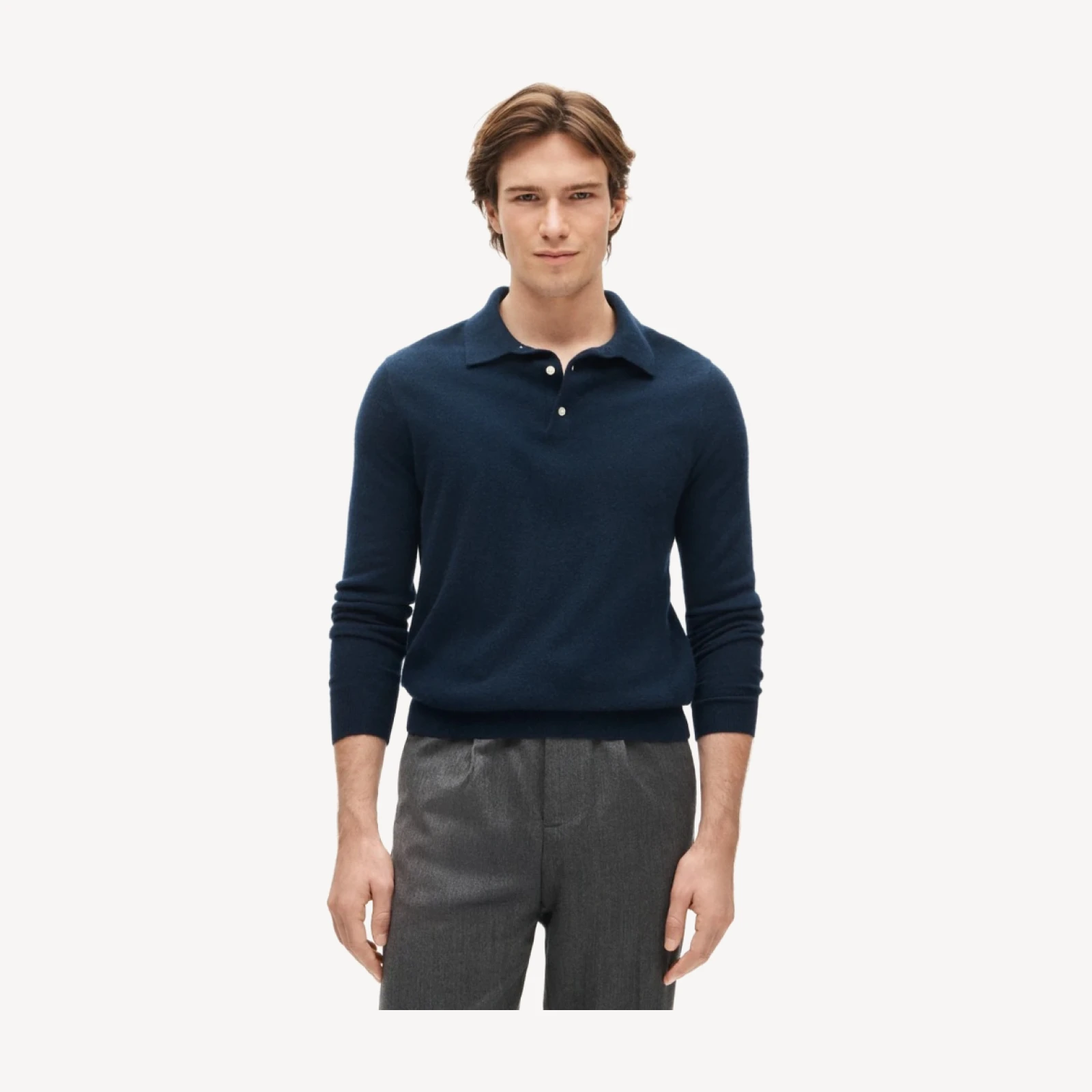 Cashmere collared sweater-polo
