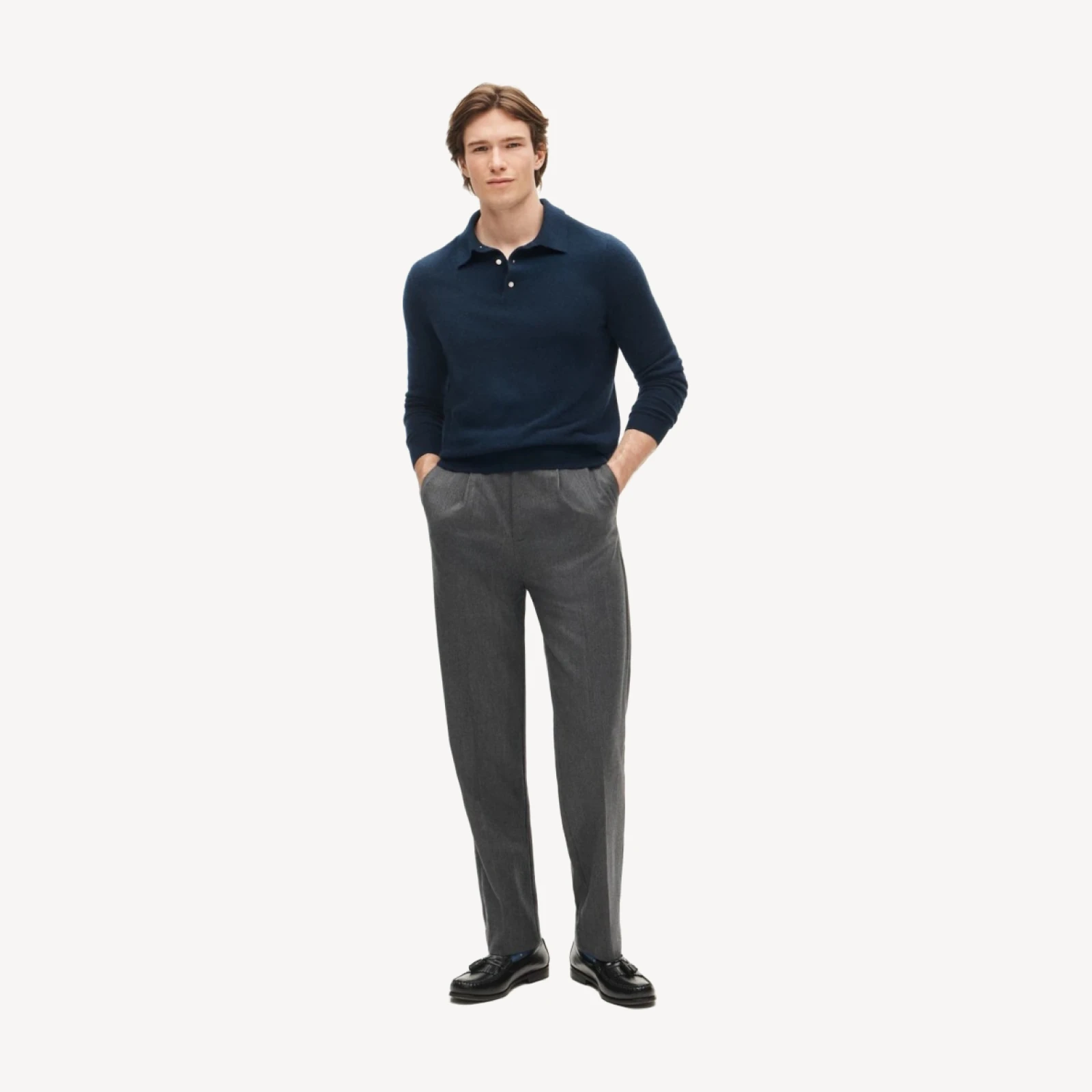 Cashmere collared sweater-polo