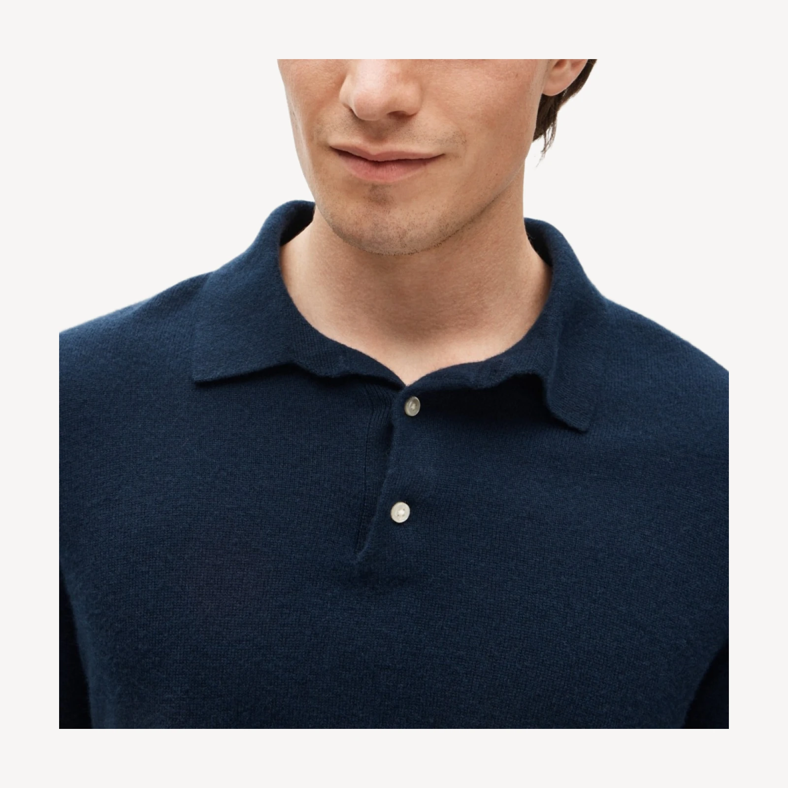 Cashmere collared sweater-polo