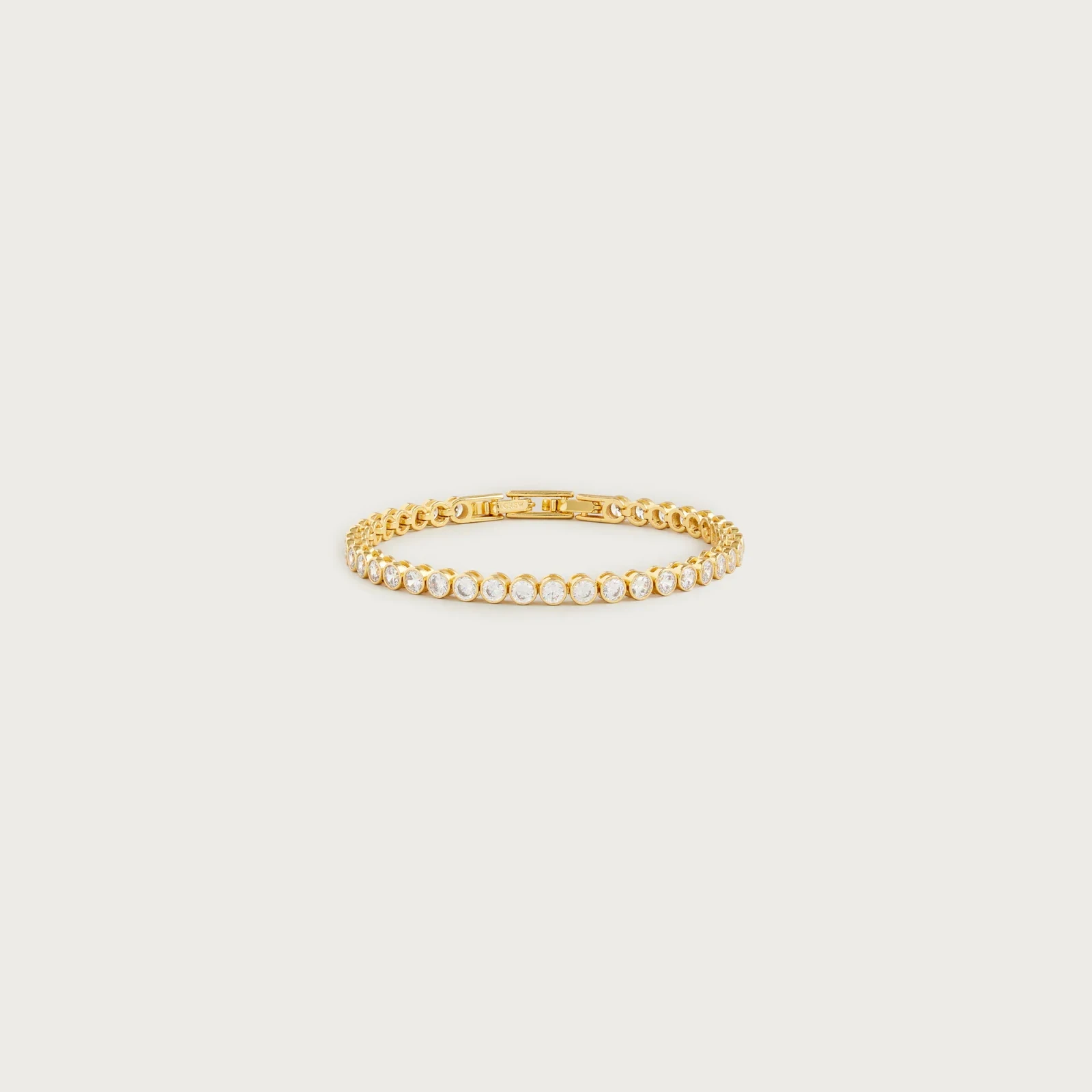 Round cubic zirconia bezel-set tennis bracelet