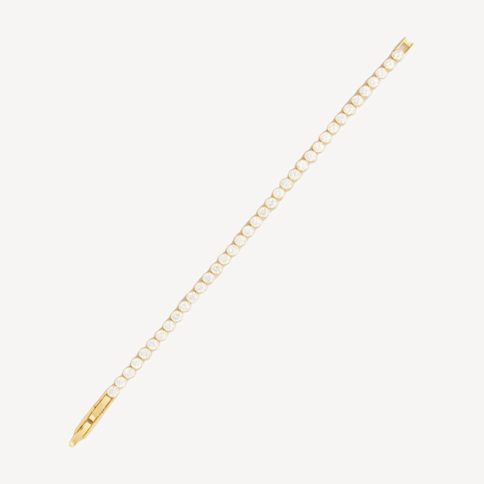 Round cubic zirconia bezel-set tennis bracelet