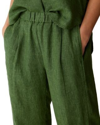 Eileen Fisher Linen Ankle Pleated Lantern Pants