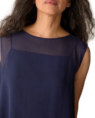 Eileen Fisher Boat Neck Silk Dress