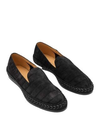 John Varvatos Men's Bari Croc Embossed Suede Loafers