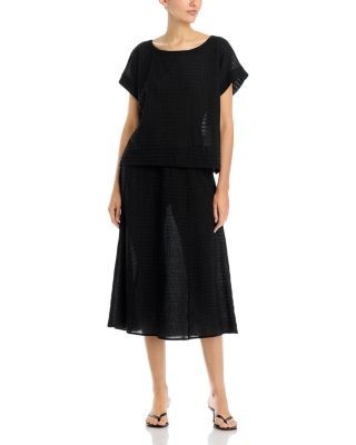 Eileen Fisher Cotton Voilie Box Midi Skirt