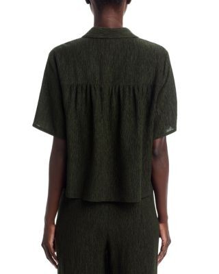 Eileen Fisher Crinkled Button Front Shirt