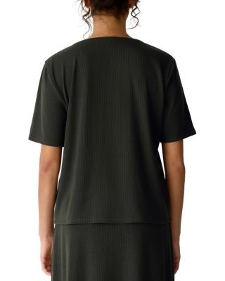 Eileen Fisher Ribbed V Neck Top