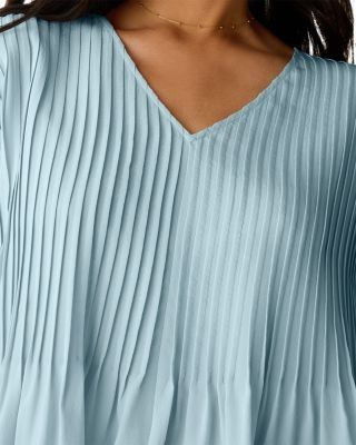Eileen Fisher Silk Crepe De Chine V Neck Top