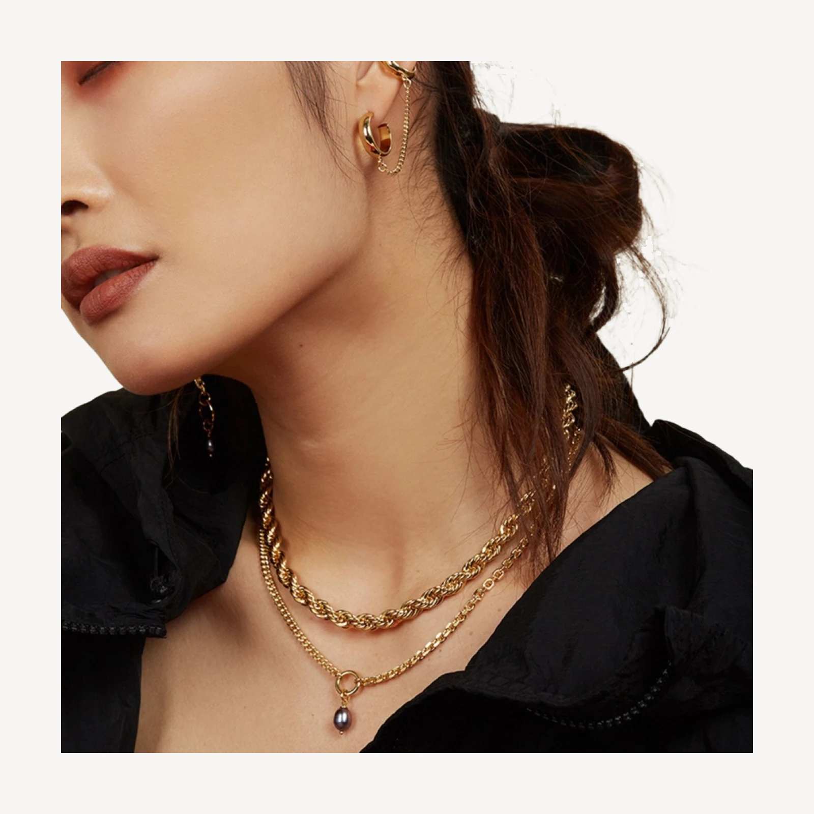 Lady Grey duo chain necklace