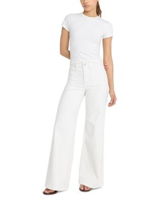 Good American Good Waist High Rise Palazzo Jeans in White001