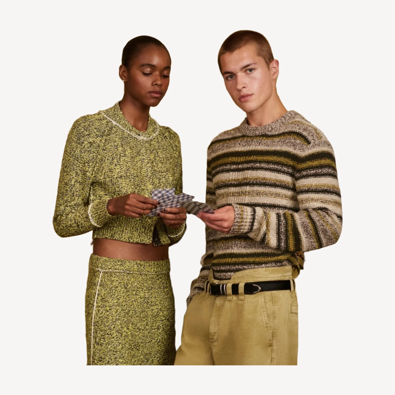 Eckhaus Latta x J.Crew marled sweater-skirt