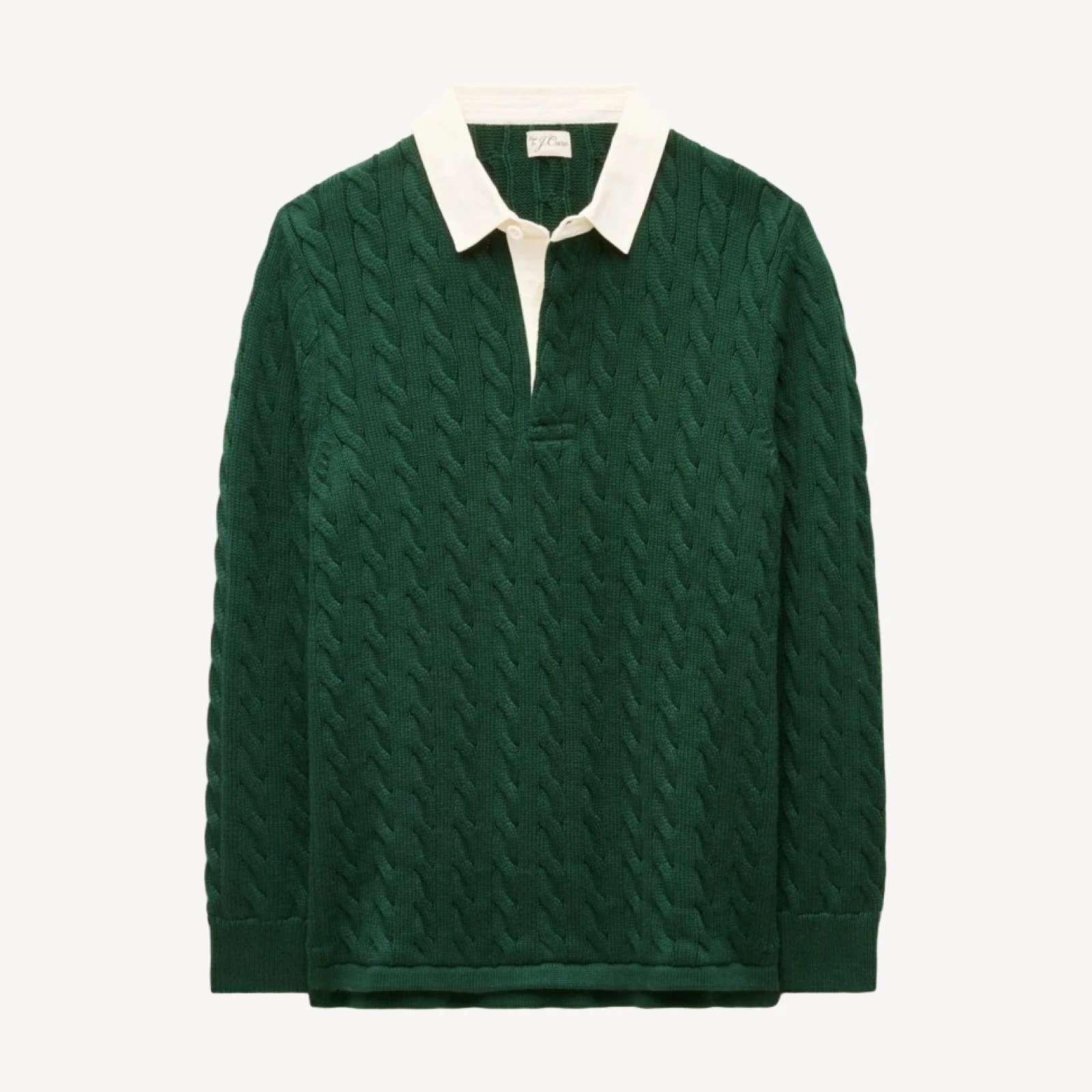 Heritage cotton cable-knit rugby sweater