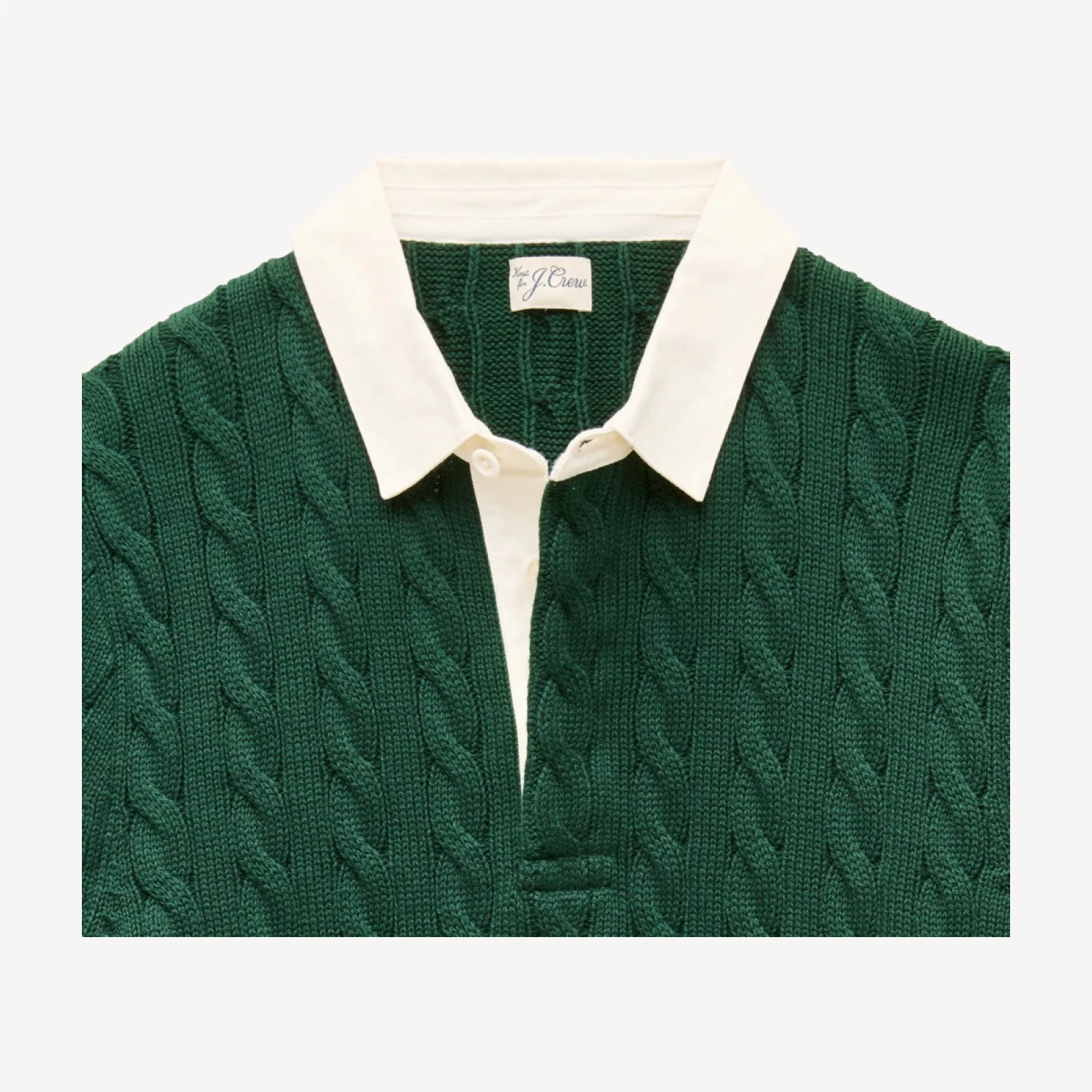 Heritage cotton cable-knit rugby sweater