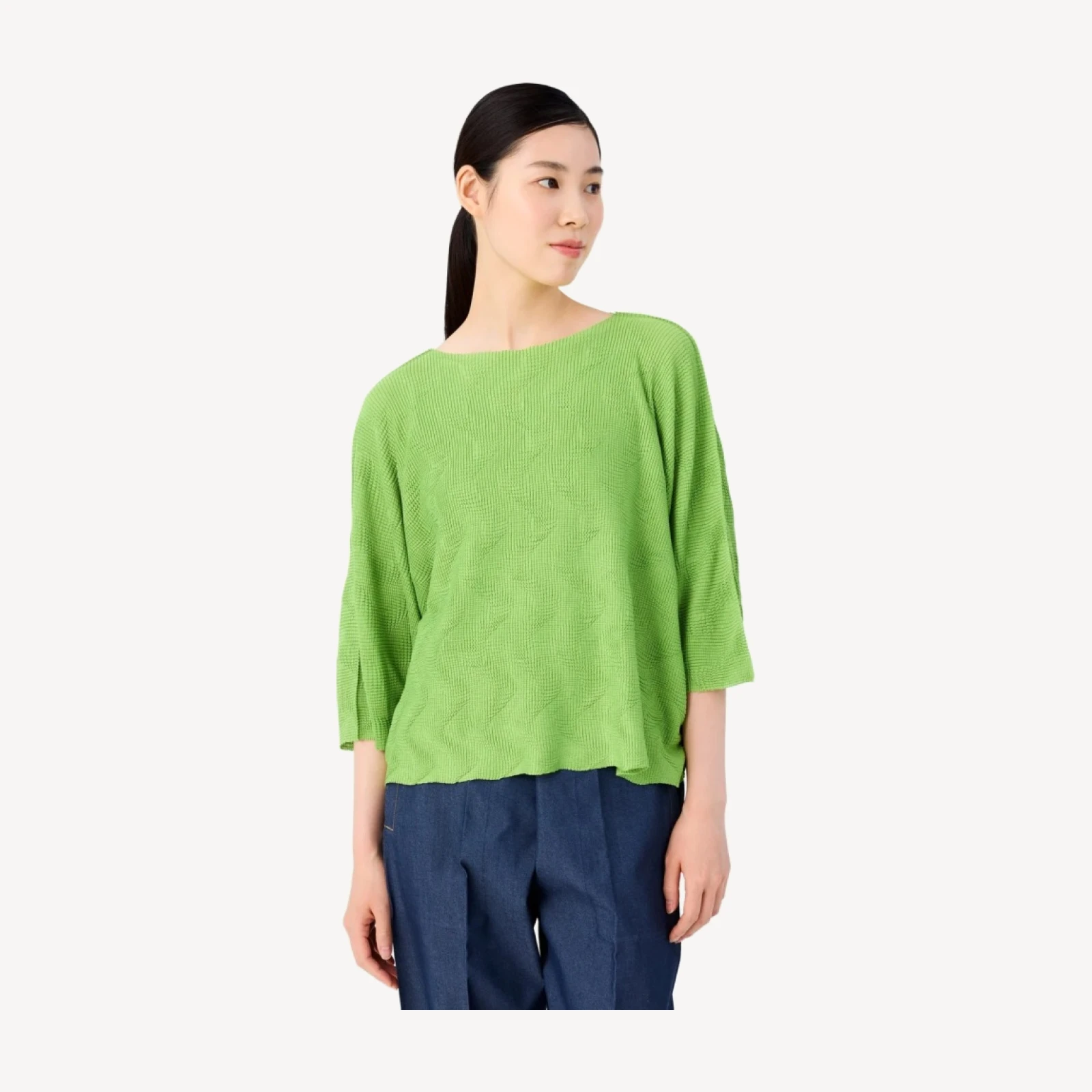 WAVE KNIT STRETCH PLEATS