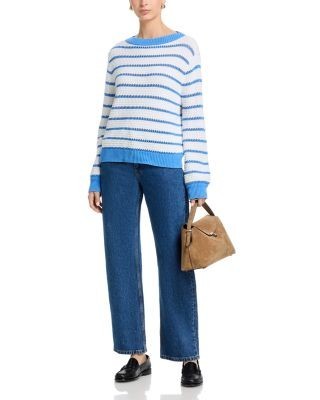 French Connection Teddy Knit Open Stripe Boat Neck Sweater