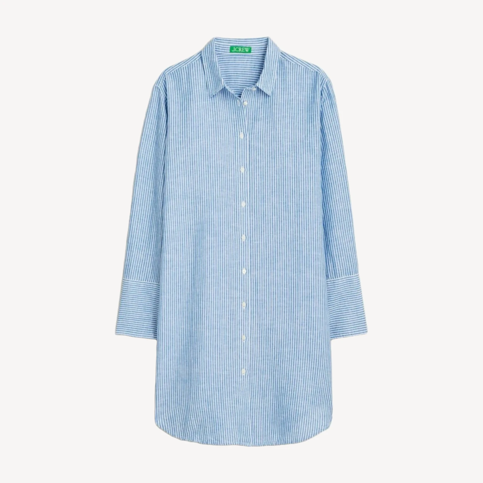 Relaxed-fit beach shirt in striped linen-cotton blend