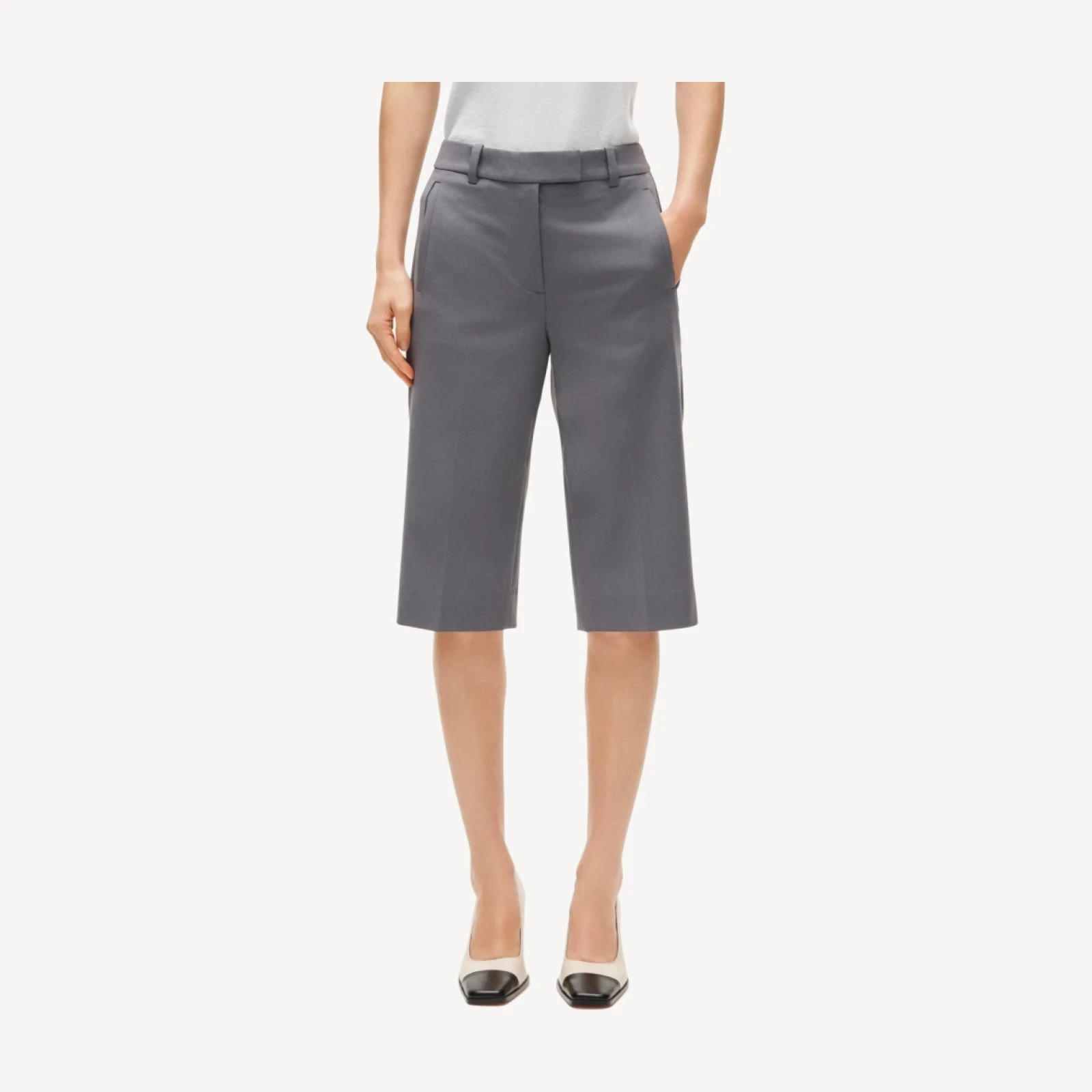 Trouser culotte in lightspun wool blend