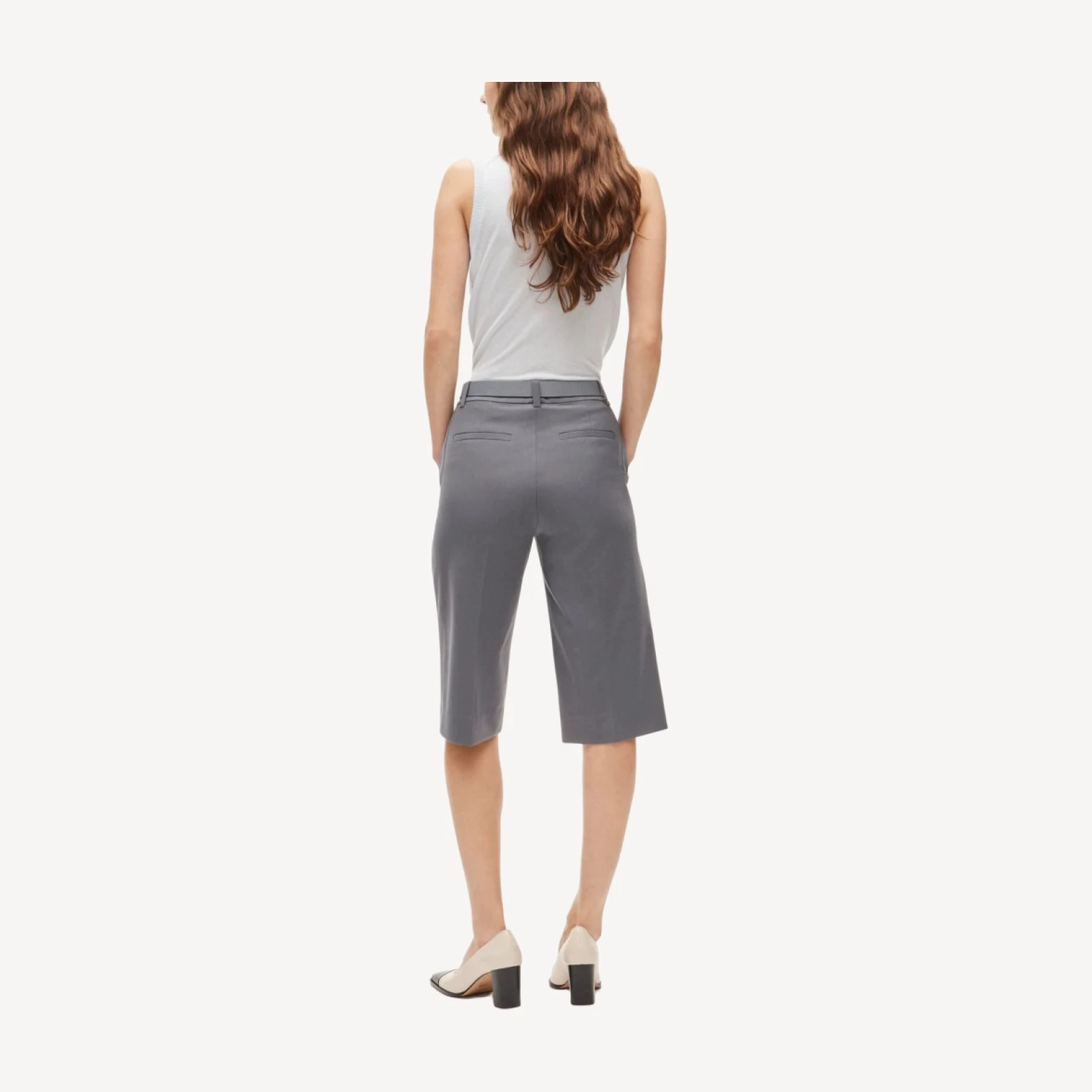 Trouser culotte in lightspun wool blend