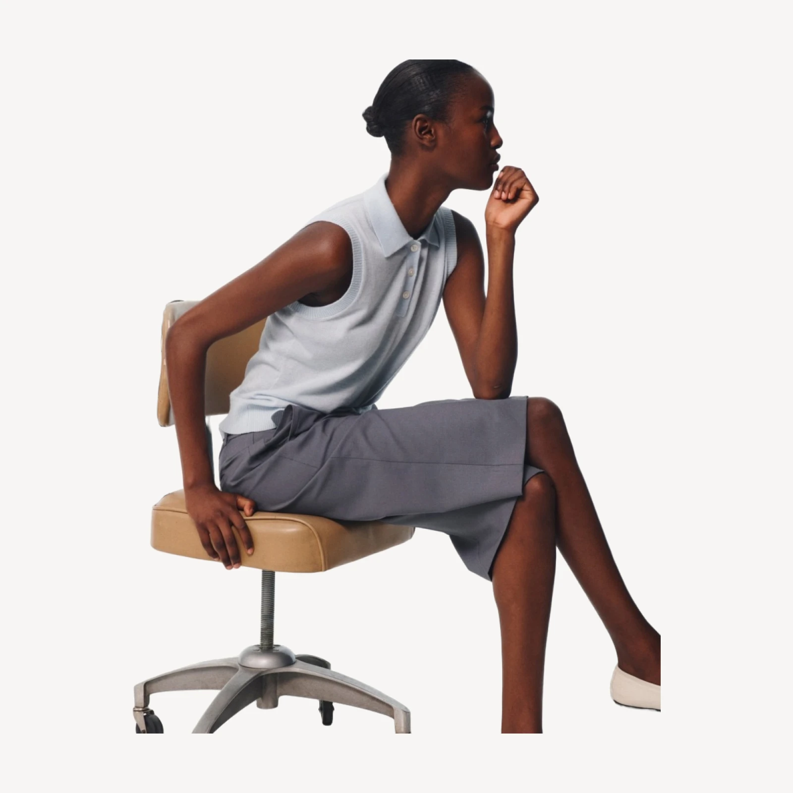 Trouser culotte in lightspun wool blend