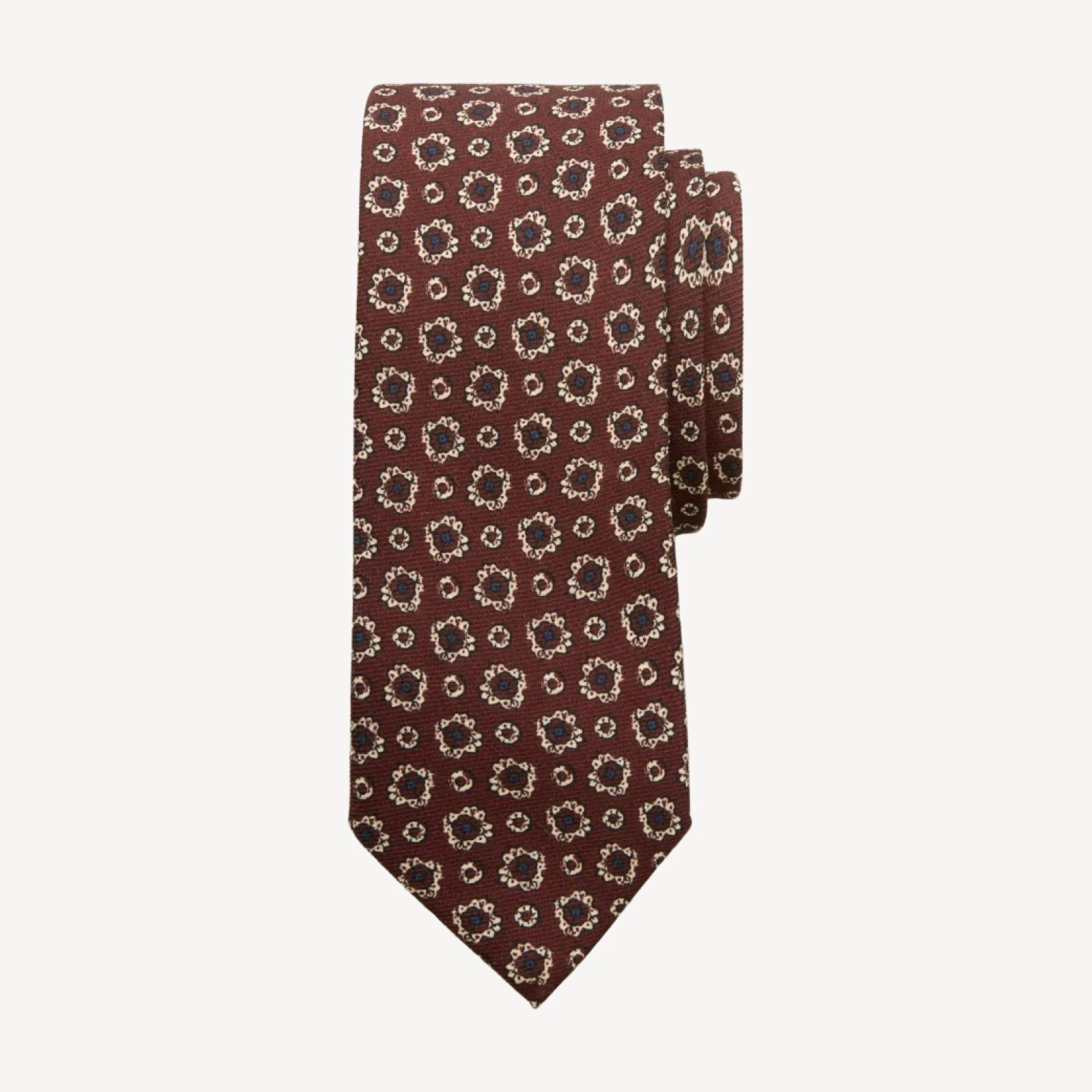 English wool tie in print