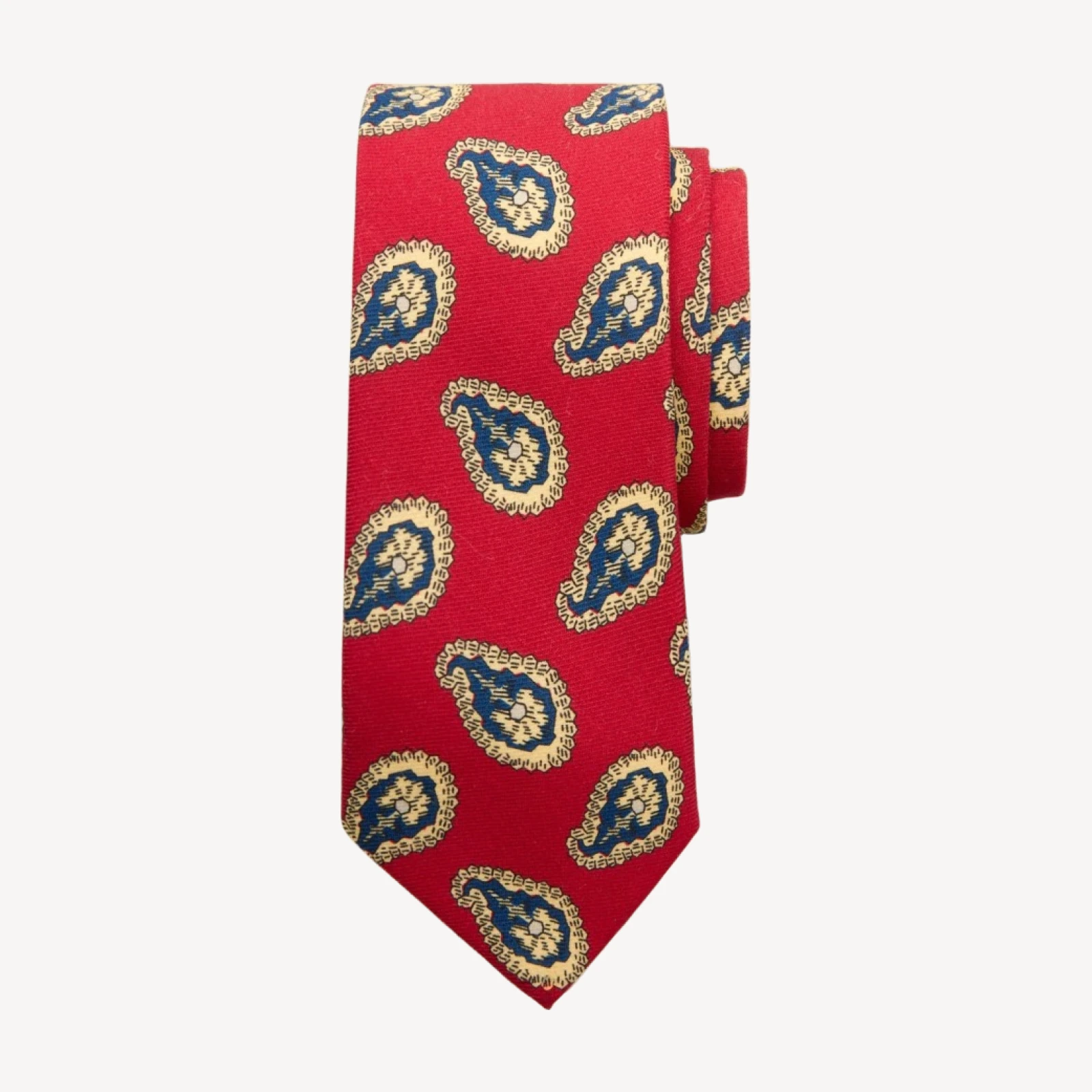 English wool tie in print