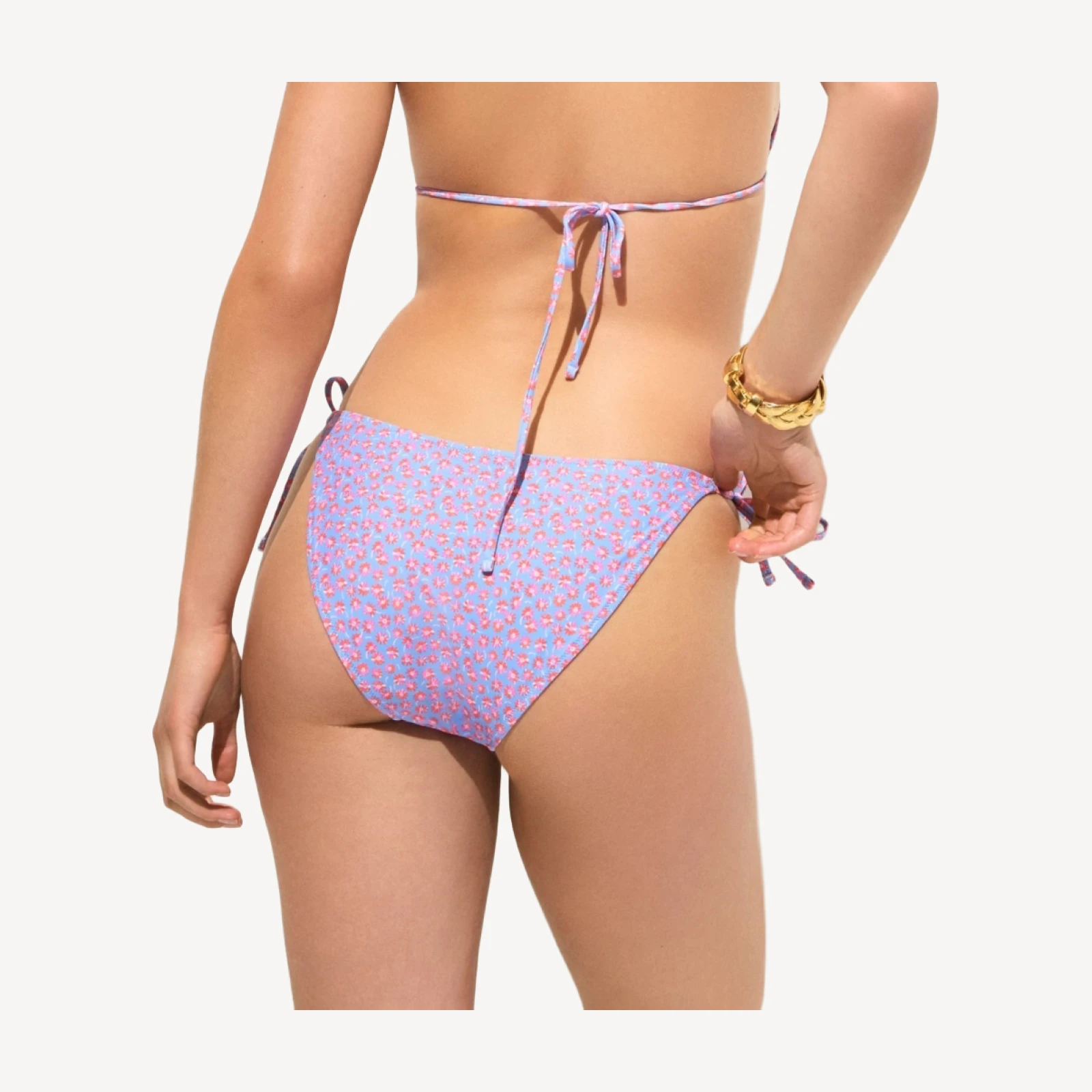 String bikini bottom in summer fields print