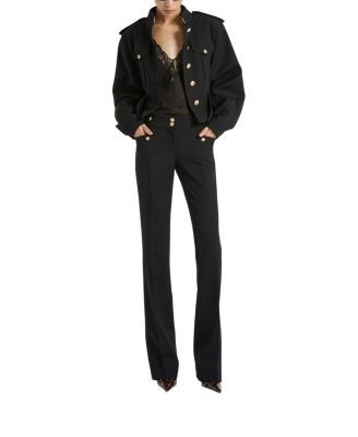 Balmain Pleated Wool Gabardine Trousers
