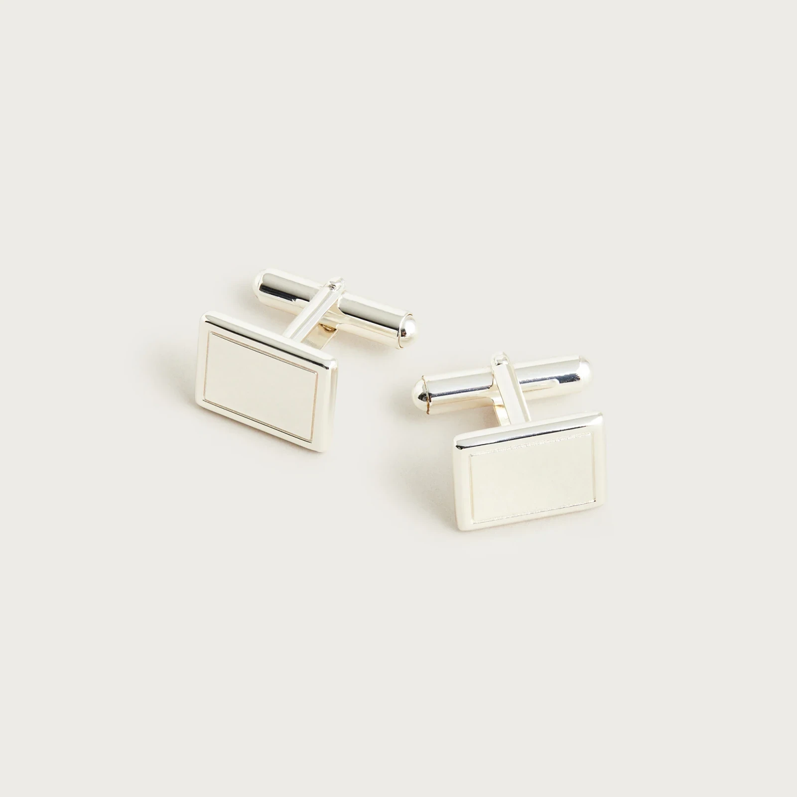Sterling silver rectangle cuff links