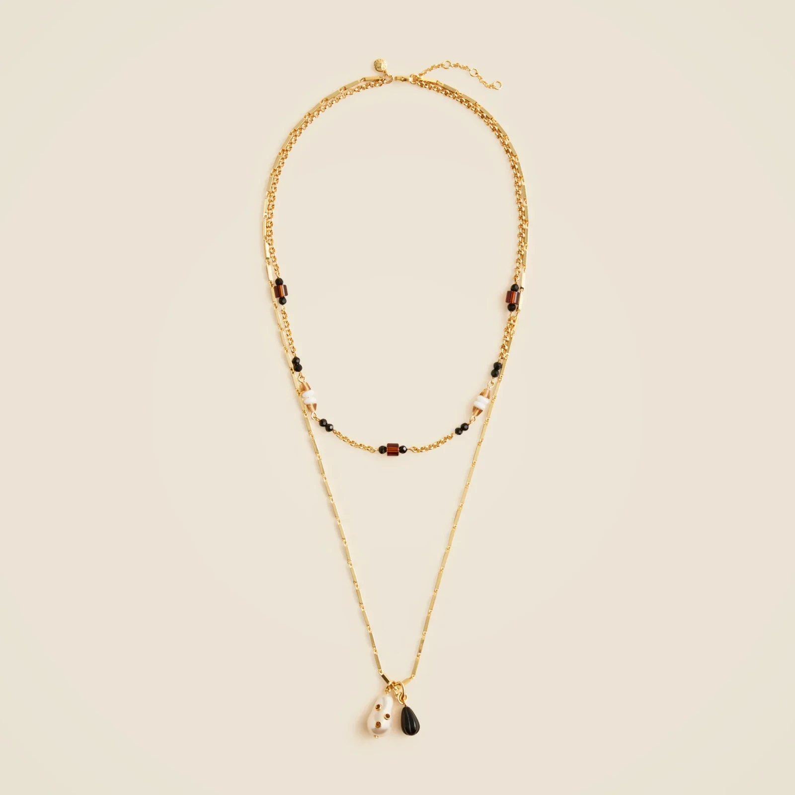 Layered charm necklaces set