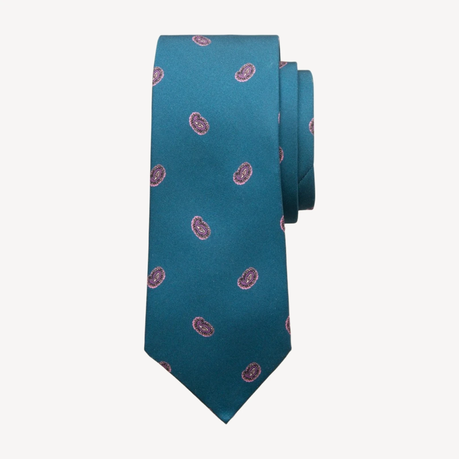 English silk twill tie in paisley
